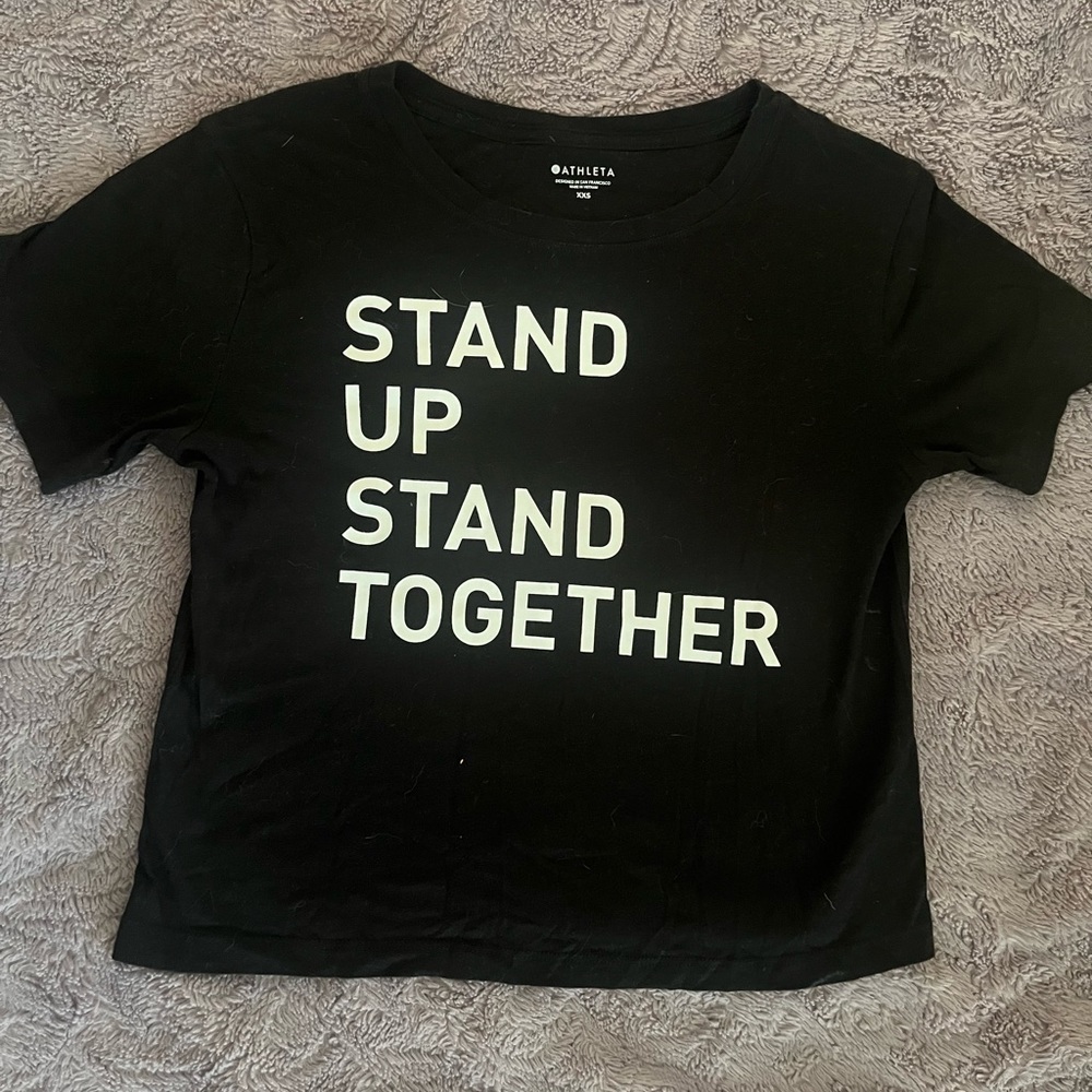 Black Athleta size XXS tee- shirt - Stand Up Stand Together